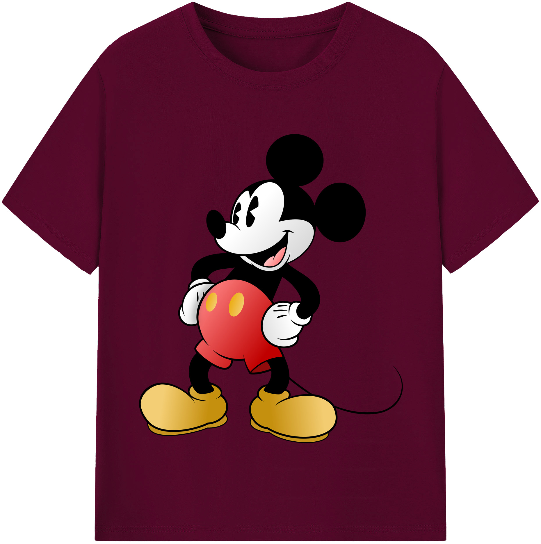 （画像用） ミッキーマウス Mickey Mouse レディースカジュアルプリントTシャツ（綿100％）